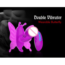 Double vibrateur papillon gode jouet de sexe (IJ-DV0049)